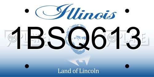 1BSQ613 Illinois License Plate