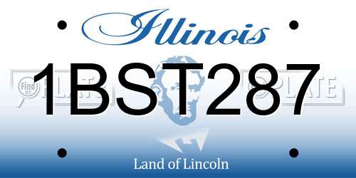1BST287 Illinois License Plate