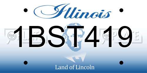 1BST419 Illinois License Plate