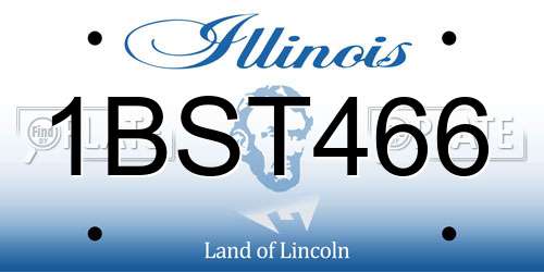 1BST466 Illinois License Plate