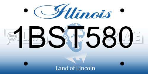 1BST580 Illinois License Plate