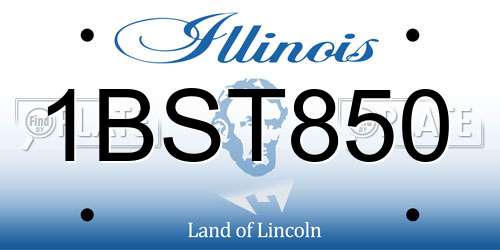 1BST850 Illinois License Plate