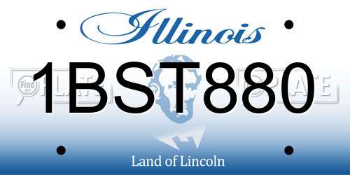 1BST880 Illinois License Plate