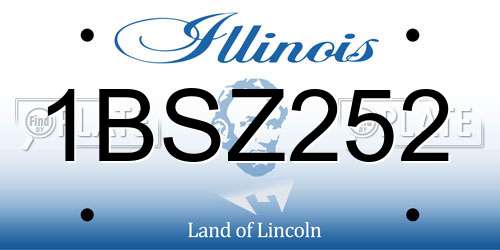 1BSZ252 Illinois License Plate