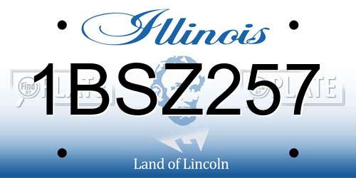1BSZ257 Illinois License Plate