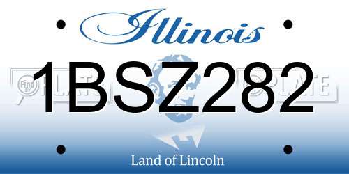 1BSZ282 Illinois License Plate