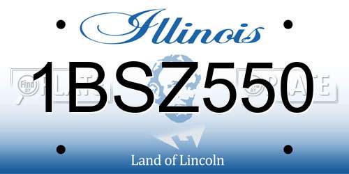 1BSZ550 Illinois License Plate