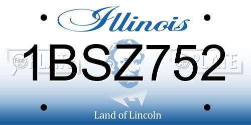 1BSZ752 Illinois License Plate