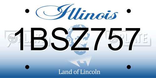 1BSZ757 Illinois License Plate