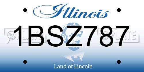 1BSZ787 Illinois License Plate