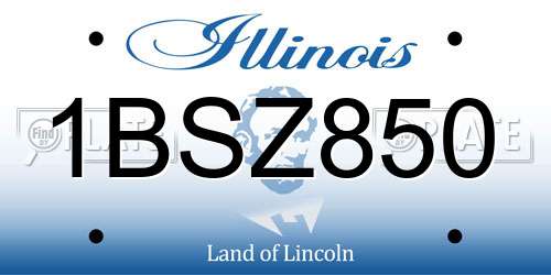 1BSZ850 Illinois License Plate