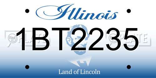 1BT2235 Illinois License Plate