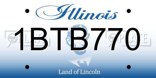 1BTB770 Illinois License Plate