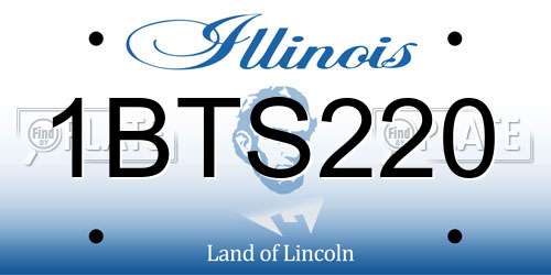 1BTS220 Illinois License Plate