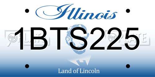 1BTS225 Illinois License Plate