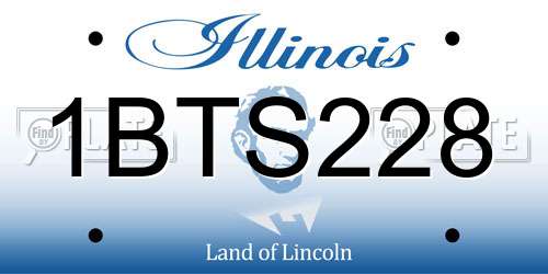 1BTS228 Illinois License Plate