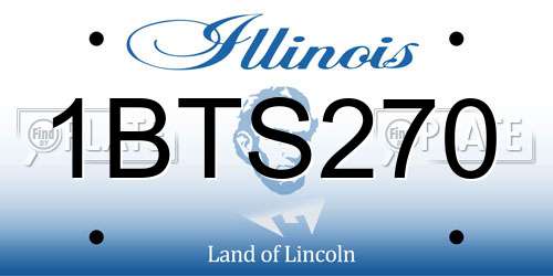 1BTS270 Illinois License Plate