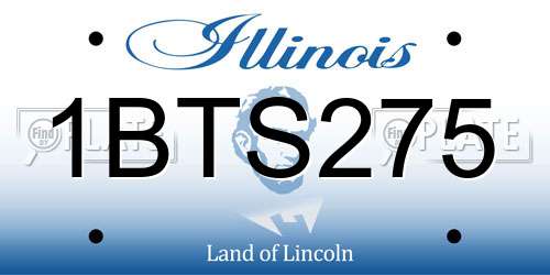 1BTS275 Illinois License Plate