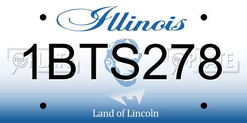1BTS278 Illinois License Plate