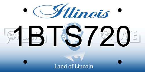 1BTS720 Illinois License Plate