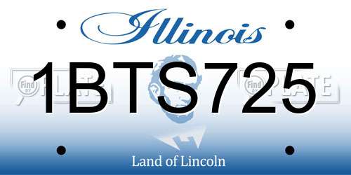 1BTS725 Illinois License Plate