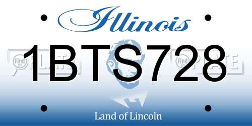 1BTS728 Illinois License Plate