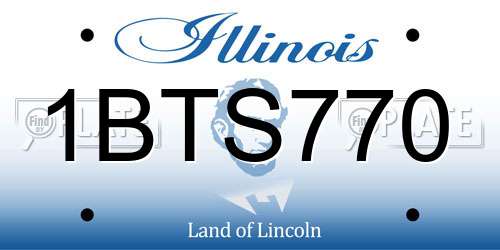 1BTS770 Illinois License Plate