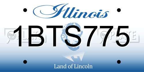 1BTS775 Illinois License Plate