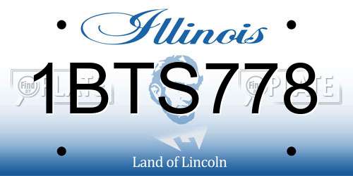 1BTS778 Illinois License Plate