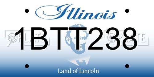1BTT238 Illinois License Plate