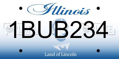 1BUB234 Illinois License Plate