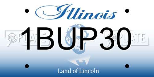 1BUP30 Illinois License Plate