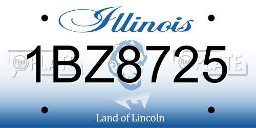 1BZ8725 Illinois License Plate