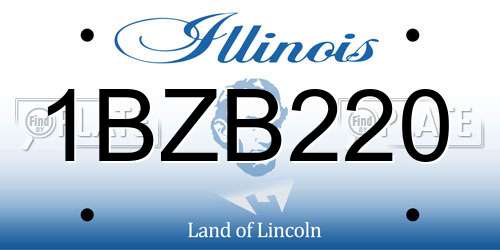 1BZB220 Illinois License Plate