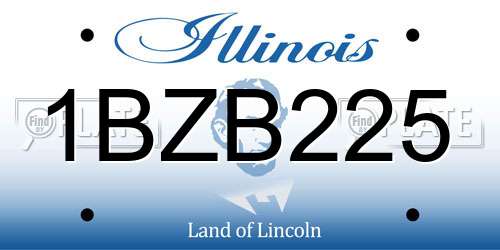 1BZB225 Illinois License Plate