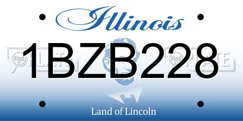 1BZB228 Illinois License Plate
