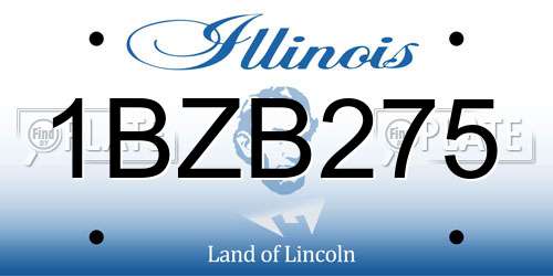 1BZB275 Illinois License Plate