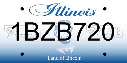 1BZB720 Illinois License Plate