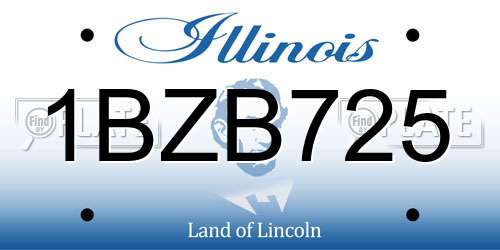 1BZB725 Illinois License Plate
