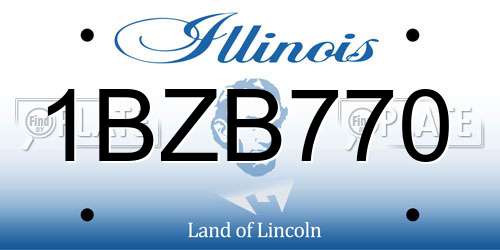 1BZB770 Illinois License Plate