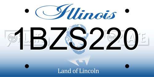 1BZS220 Illinois License Plate