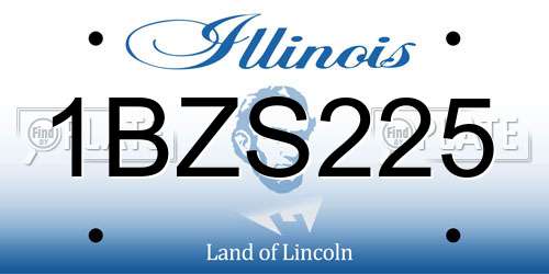 1BZS225 Illinois License Plate