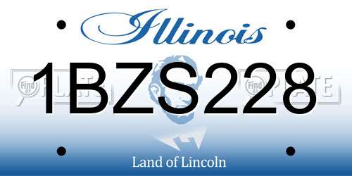 1BZS228 Illinois License Plate