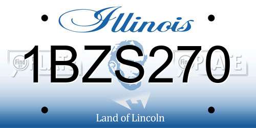 1BZS270 Illinois License Plate