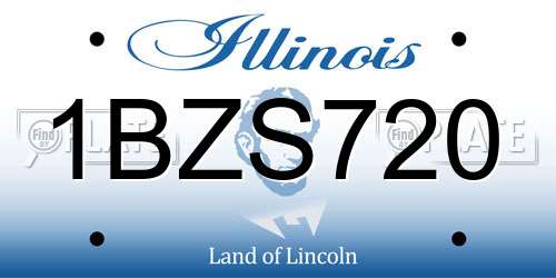 1BZS720 Illinois License Plate