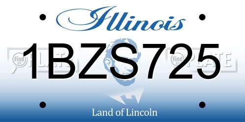 1BZS725 Illinois License Plate