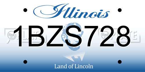 1BZS728 Illinois License Plate