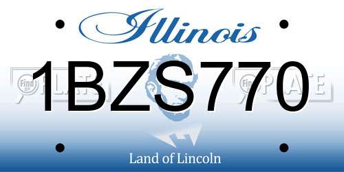 1BZS770 Illinois License Plate