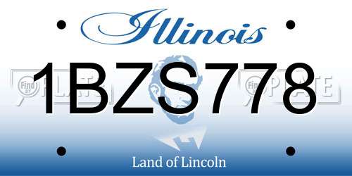 1BZS778 Illinois License Plate