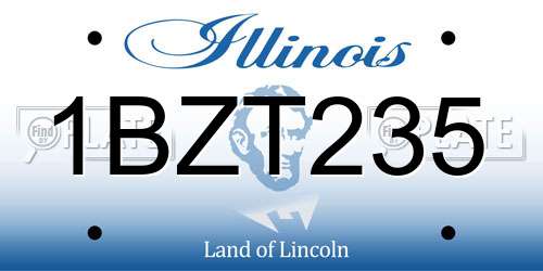 1BZT235 Illinois License Plate